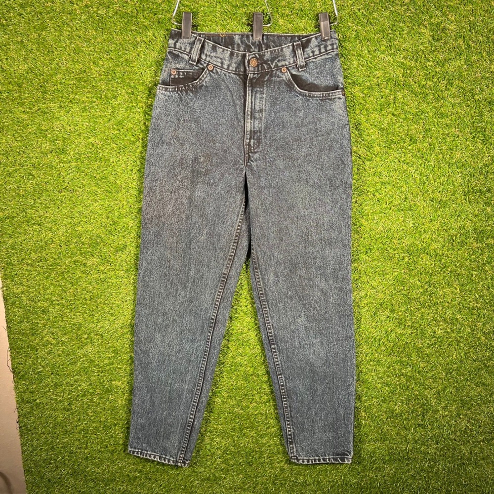 Vintage Levis 550 Student Jeans 27x30 Made in USA Acid Wash Black Tapered 90s